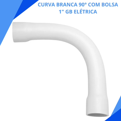 Curva Com Bolsa Condulete 90º Lisa 1 Pvc Branco 5 Peças