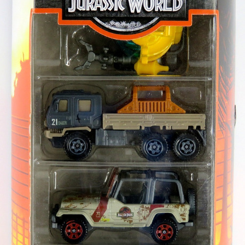 Jurassic World Set 5 Vehiculos Matchbox Total Tracker Team