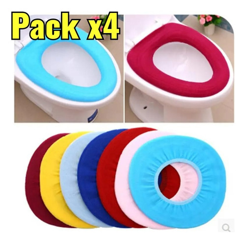Pack X4 Funda Asiento Baño Wc Tapa Universal Calida Inodoro