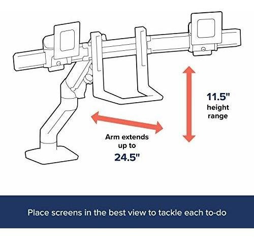 Ergotron - Brazo De Escritorio Doble Para Monitor Hx - Exten