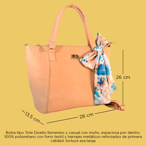 Bolso Tote Para Dama Kaia Diseño Elegante Con Mascada