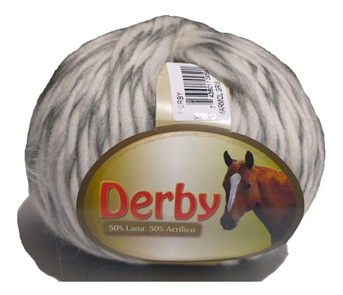 Estambre Derby Super Suave Lana/acrílico Madeja 100g Color Mármol gris