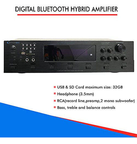Amplificador Híbrido Bluetooth Digital Technical Pro De 6000
