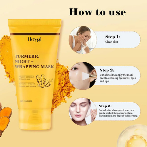 Mascarilla De Envoltura Nocturna Con Colágeno Y Cúrcuma Revi