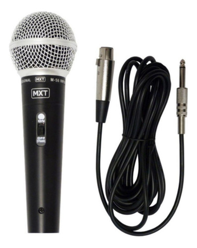 Microfone Dinâmico Cardioide cor preto MXT M-58