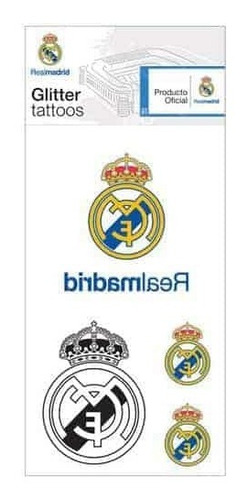 Real Madrid Single Sheet Glitter Tattoo