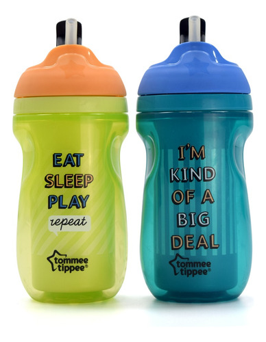 Set 2 Vaso Térmico Frío Con Popote 90z Tommee Tippee