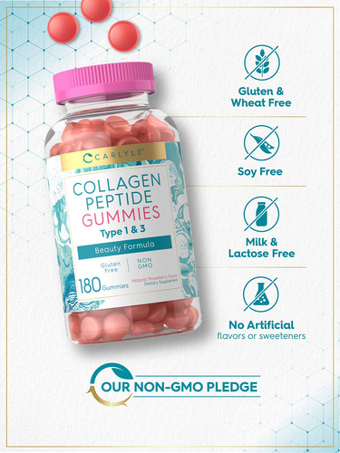 Carlyle Gomitas De Colágeno | 180 Unidades | Tipo 1 Y 3 | Su