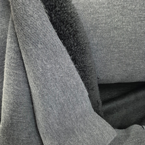Tela Por Metro Darlon Vintage Con Corderito 1.55m De Ancho Gris Oscuro