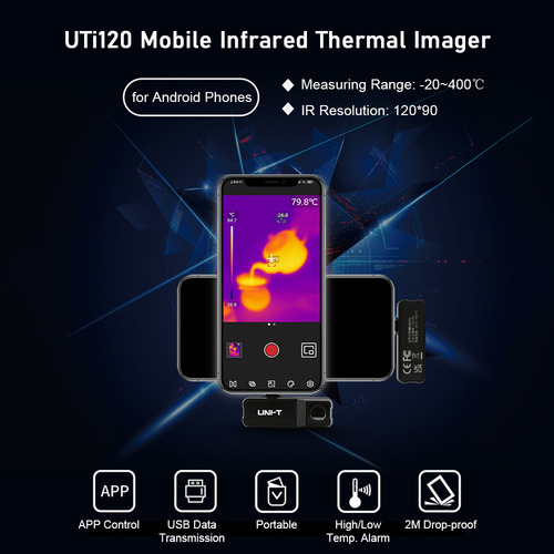 Cámara Termográfica Infrarroja Móvil Uni-t Uti120 Con Tipo C