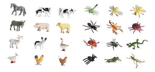 Figuras De Animales Realistas De 24 Piezas Para Suministros