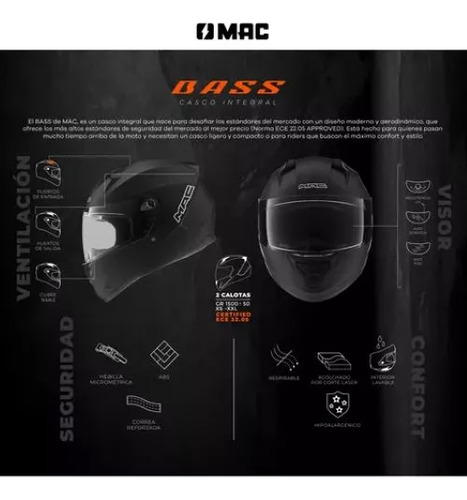 Casco Mac M67 Bass Ed. Limitada Mate Integral 12c