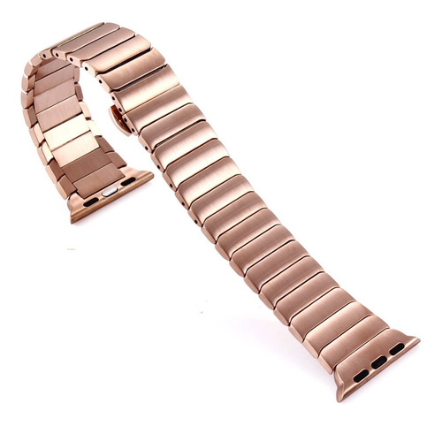 Malla De Reloj Acero Metal P/ Apple Watch Se Serie 6 38 40mm Color Pink Gold / Rosa Dorado