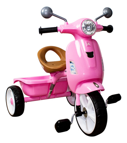 Moto-triciclo Apache Retro Rosa Con Luz Y Sonidos