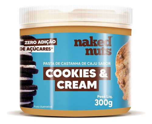 Pasta De Castanha De Caju Com Cookies & Cream Naked Nuts 300