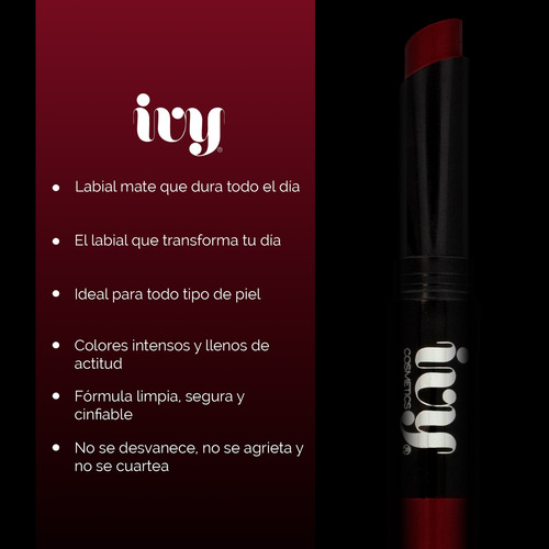Labial Longwear Matte Lipstick Ivy Wild Wine