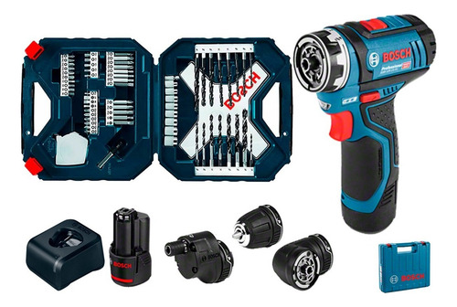 Taladro Atornillador Gsr 12v-15 Fc + Set X-line 65 Pcs Azul