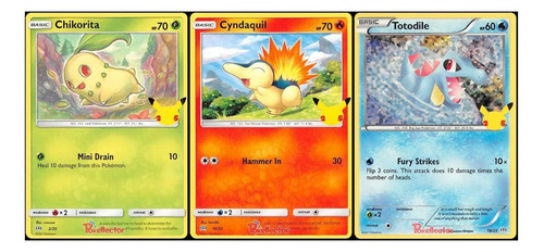 Chikorita Cyndaquil Totodile 25 Aniversario Mcdonald's Lote