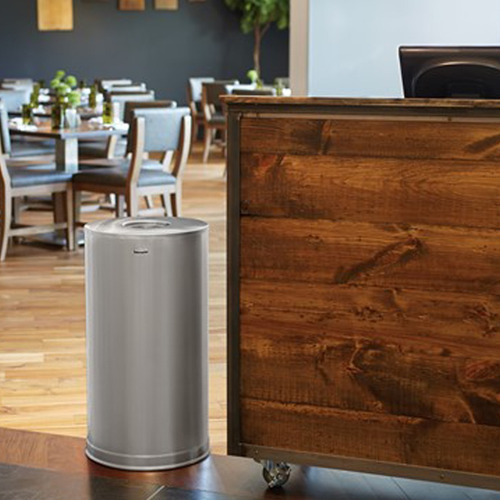 Contenedor De Acero Inoxidable Rubbermaid Tapa Plana 12 Gal Color Metal
