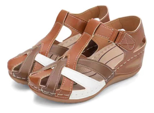 Sandalias Ortopédicas Mujer Zapatos Retro Redondo Dedo