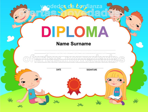 Diplomas Escolares Infantiles Vectores Editables Eps