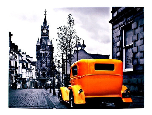 Placa De Metal London Yellow Car Zc 10081605