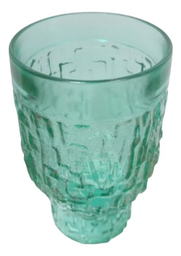 Vaso De Vidrio Color Verde Labrado Vintage Bodegon 250ml Color Verde Lima