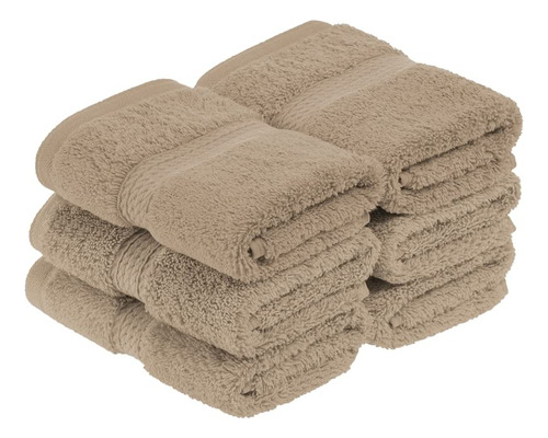 Juego De Toallas De Algodón Egipcio Latte 6 Piezas 33 X 33 C