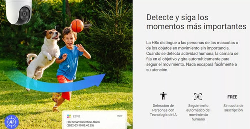 Imagen 3 de 10 de Camara Seguridad Wifi Ezviz H8c 2mp Color Audio Sirena 360