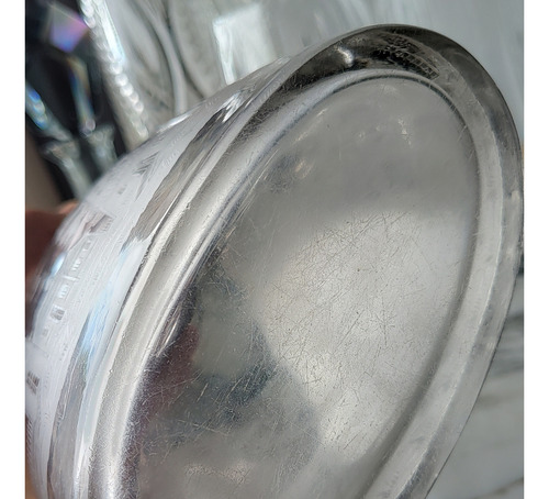 Botellón Garrafa Antigua Cristal Y Plata Francesa Cincelada. (Usado)