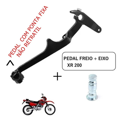 Pedal De Freio Traseiro Xr 200 Com Eixo