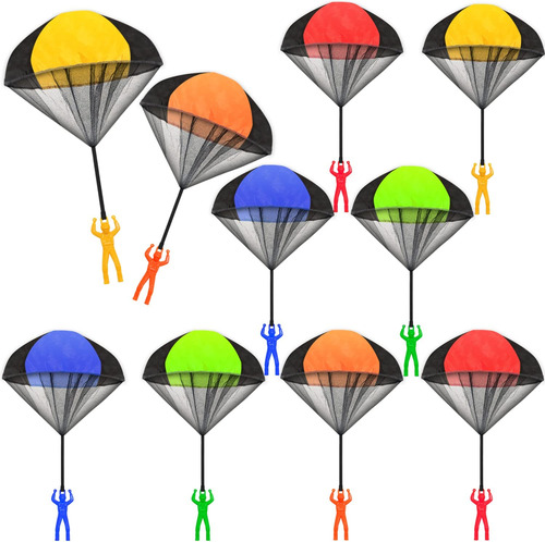 10 Piezas De Paracaídas Para Soldaditos De 5 Colores