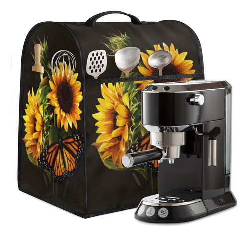 Kitchen Aid - Funda Para Batidora, Mariposa, Girasol, Negro.