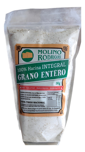Harina Integral De Trigo . Molino Rodríguez 1kg Saludable