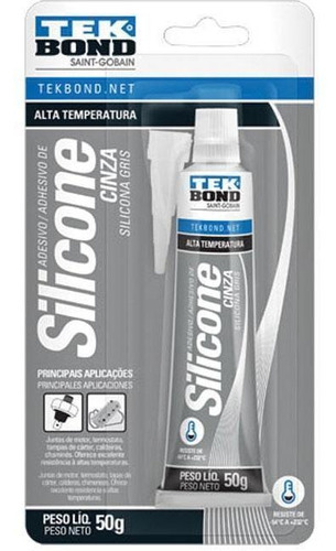 Adesivo Silicone Alta Temperatura Cinza 50g Tekbond