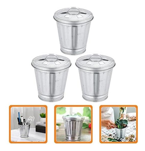 Cubo De Basura Metálico Gadpiparty, Minicubos De Metal, Cubo