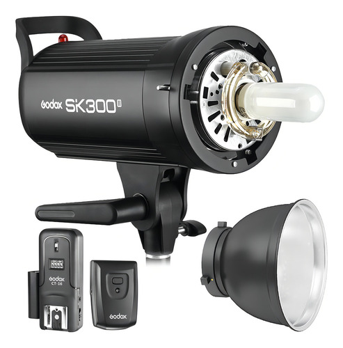 Flash Tocha Estúdio Godox Sk300 Ii 220v + Rádio + Panela