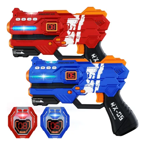 Pistolas Laser 2 Jugadores Luz Y Sonido Contador De Disparos