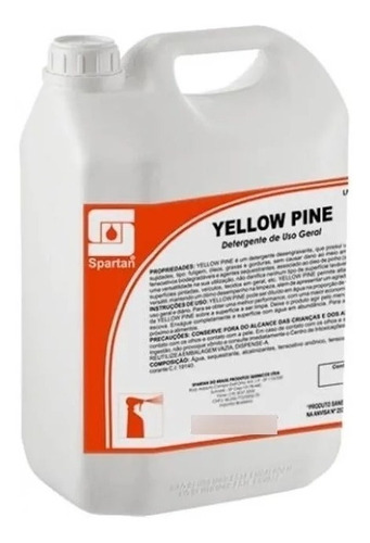 Detergente Desengraxante Neutro Yellow Pine Piso Spartan 5l