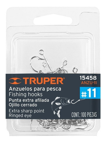 Anzuelo Para Pesca No. 11 (100pz) Truper 15458
