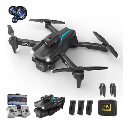 comprar Mini Drone 4K HYTOBP con Tres Cámaras Dron Control Remoto FPV 2.4GHz Tres Baterías Negro