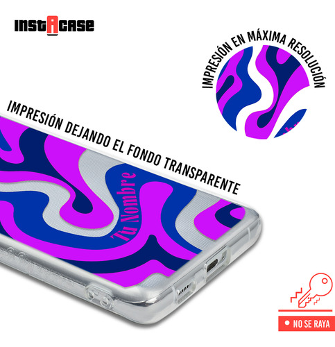 Funda Para Huawei Para Mujer Curvas Moradas Con Tu Nombre
