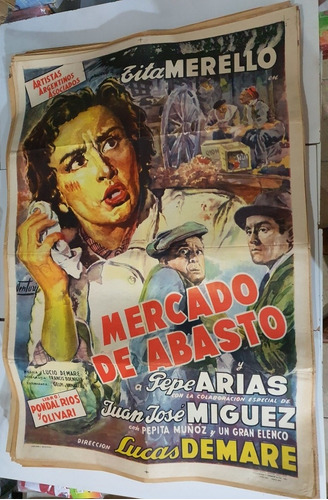 Antiguo Afiche De Cine Original-mercado De Abasto-sb