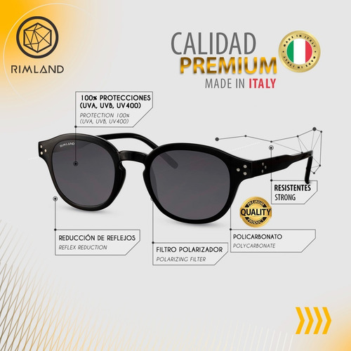 Imagen 6 de 9 de Anteojos De Sol Lentes Sol Rimland Lips Negro