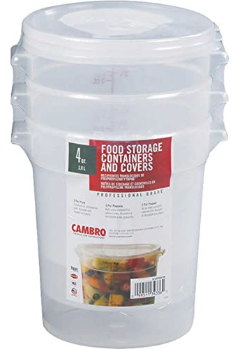 Contenedor Redondo Translúcido De 4 Qt. Cambro 3-pack