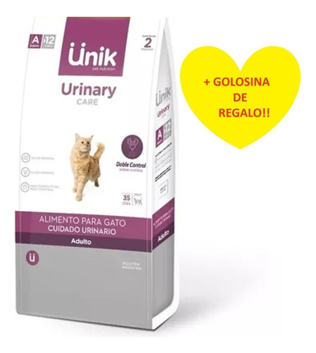 Alimento Unik Gato Adulto Urinary 7.5k + Regalo!!