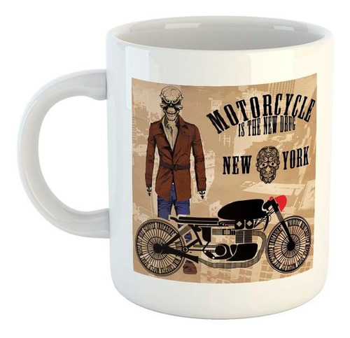 Taza De Ceramica Motorcycle Is The New Drug Nyc