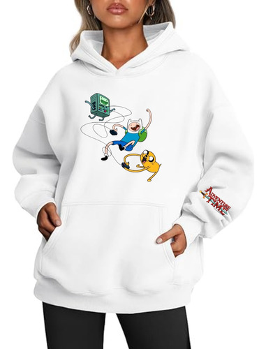 Hoodies Buzos Hora De Aventura Finn, Jake, Beemo Caricatura 