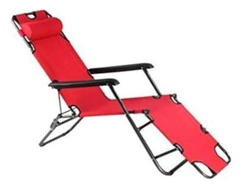 Cadeira Espreguicadeira Vermelha Poltrona Reclinável Varanda