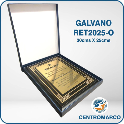 Galvano Ret2025-o Madera 20x25cms Grabado+ Logo Envio Gratis